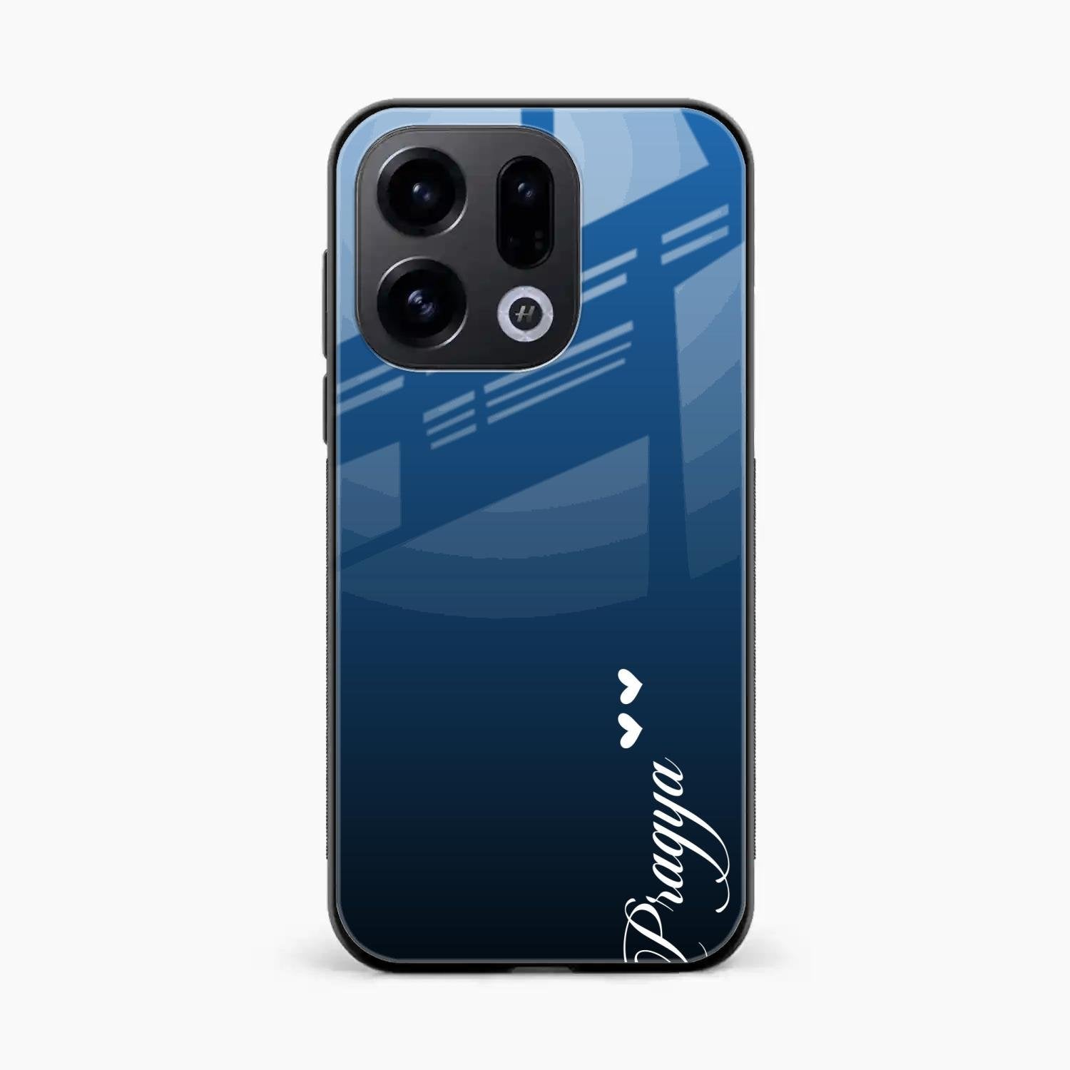 Customize Name Gradient Glass Case Cover Blue For Oppo Find X9 5G