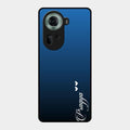 Customize Name Gradient Glass Case Cover Blue For Oppo Reno 11 5G