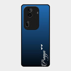Customize Name Gradient Glass Case Cover Blue For Oppo Reno 11 Pro 5G