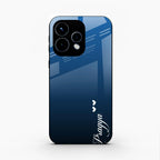 Customize Name Gradient Glass Case Cover Blue For Oppo Reno 15 5G
