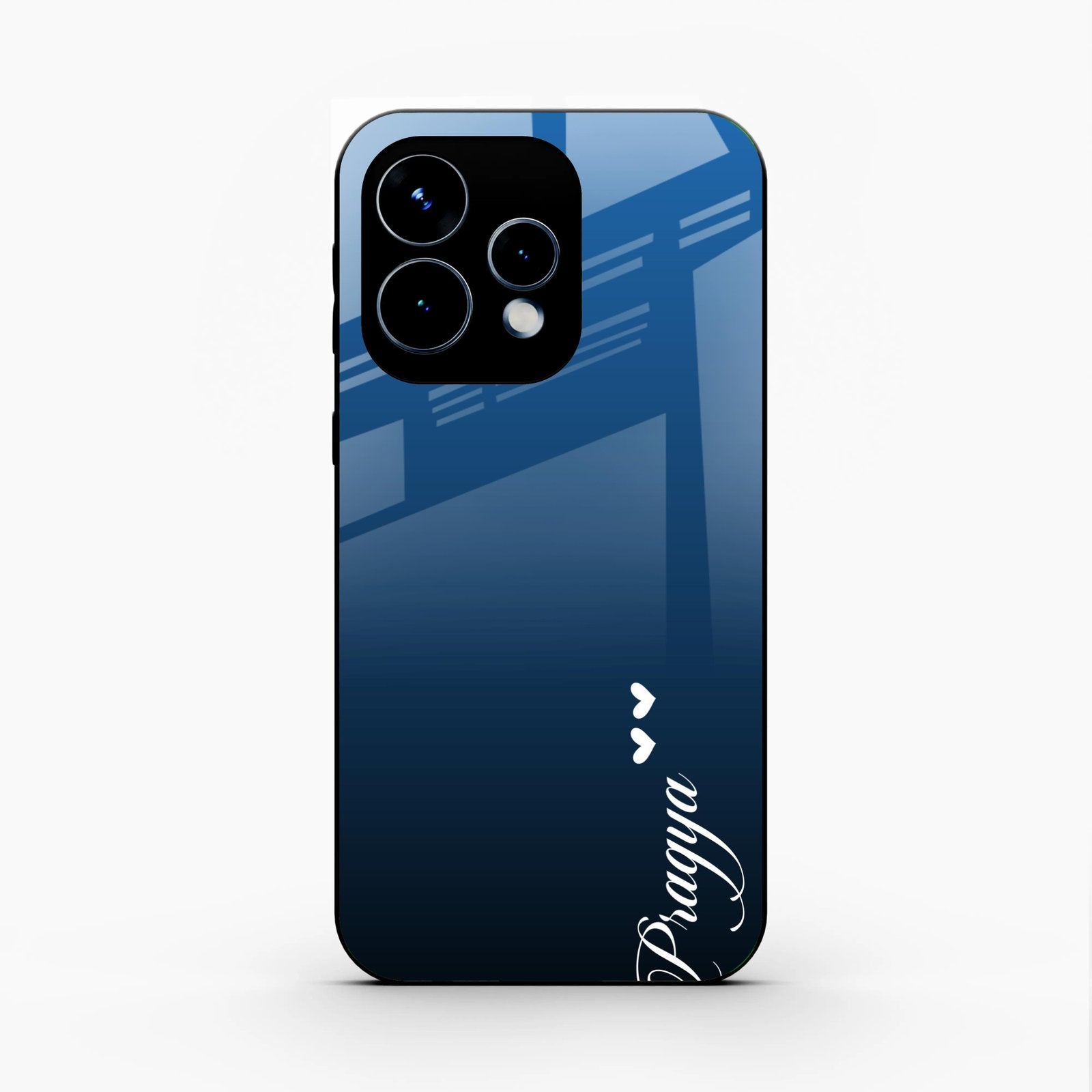 Customize Name Gradient Glass Case Cover Blue For Oppo Reno 15 5G
