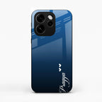 Customize Name Gradient Glass Case Cover Blue For Oppo Reno 15 Pro Mini 5G
