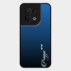 Customize Name Gradient Glass Case Cover Blue For Oppo Reno 8 5G