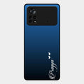 Customize Name Gradient Glass Case Cover Blue For Poco X4 Pro 5G