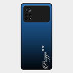 Customize Name Gradient Glass Case Cover Blue For Poco X4 Pro 5G