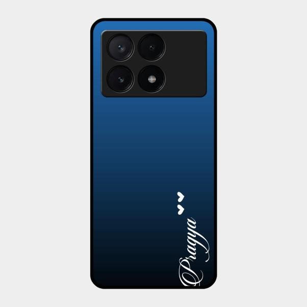 Customize Name Gradient Glass Case Cover Blue For Poco X6 Pro 5G