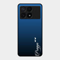 Customize Name Gradient Glass Case Cover Blue For Poco X6 Pro 5G