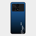 Customize Name Gradient Glass Case Cover Blue For Poco X6 Pro 5G