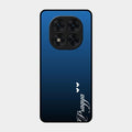 Customize Name Gradient Glass Case Cover Blue For Poco X7 5G