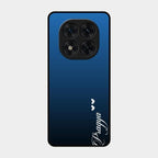 Customize Name Gradient Glass Case Cover Blue For Poco X7 5G