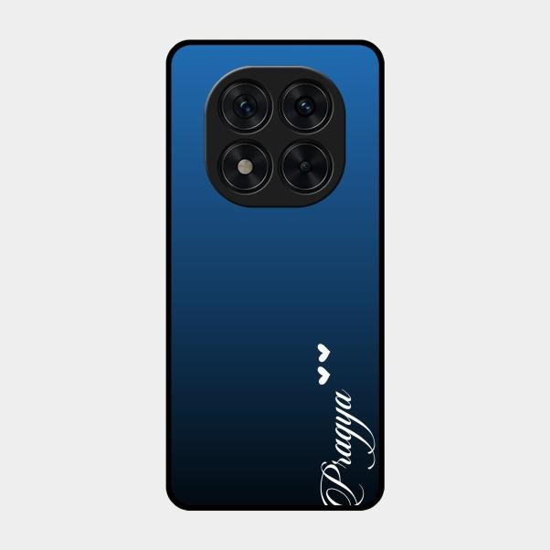 Customize Name Gradient Glass Case Cover Blue For Poco X7 5G