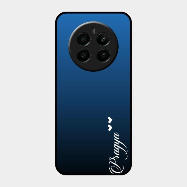 Customize Name Gradient Glass Case Cover Blue For Realme 12 Plus 5G
