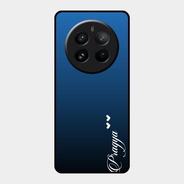 Customize Name Gradient Glass Case Cover Blue For Realme 12 Pro Plus 5G