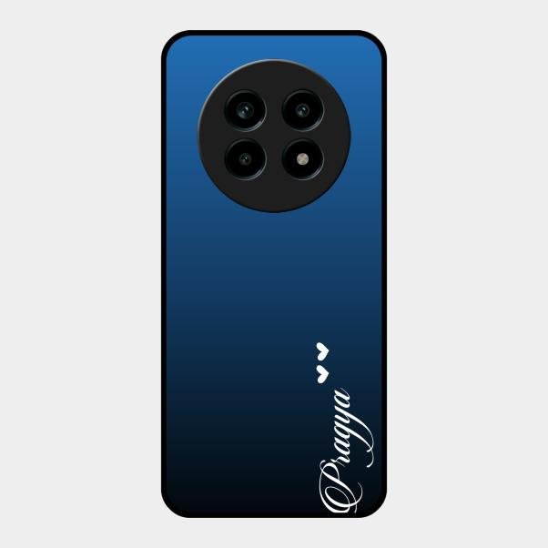 Customize Name Gradient Glass Case Cover Blue For Realme 14 Pro Lite 5G
