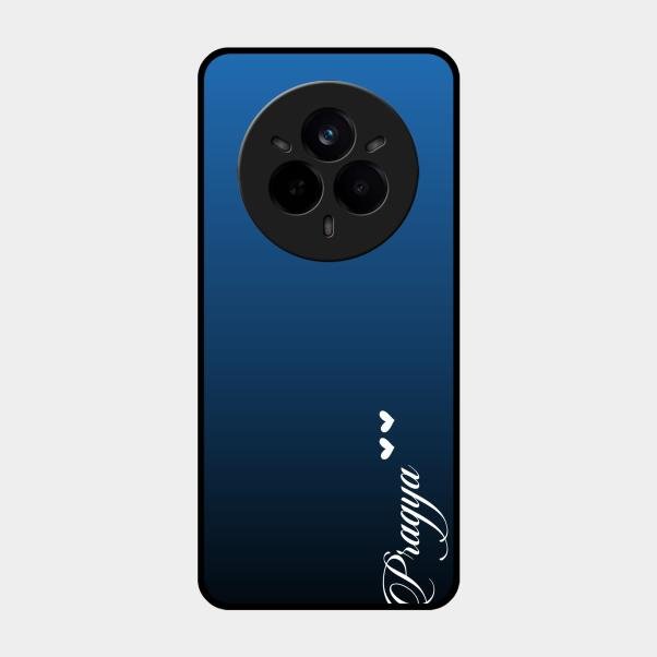 Customize Name Gradient Glass Case Cover Blue For Realme 14 Pro Plus 5G