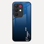 Customize Name Gradient Glass Case Cover Blue For Realme 15X 5G