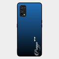 Customize Name Gradient Glass Case Cover Blue For Realme 7 Pro
