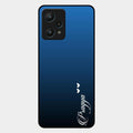 Customize Name Gradient Glass Case Cover Blue For Realme 9 Pro 5G