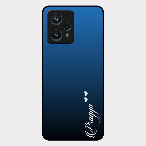 Customize Name Gradient Glass Case Cover Blue For Realme 9 Pro Plus 5G