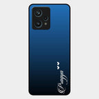 Customize Name Gradient Glass Case Cover Blue For Realme 9 Pro Plus 5G