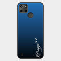 Customize Name Gradient Glass Case Cover Blue For Realme C21Y