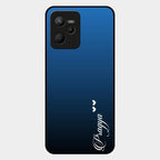 Customize Name Gradient Glass Case Cover Blue For Realme C35