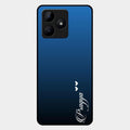Customize Name Gradient Glass Case Cover Blue For Realme C53