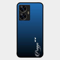 Customize Name Gradient Glass Case Cover Blue For Realme C55
