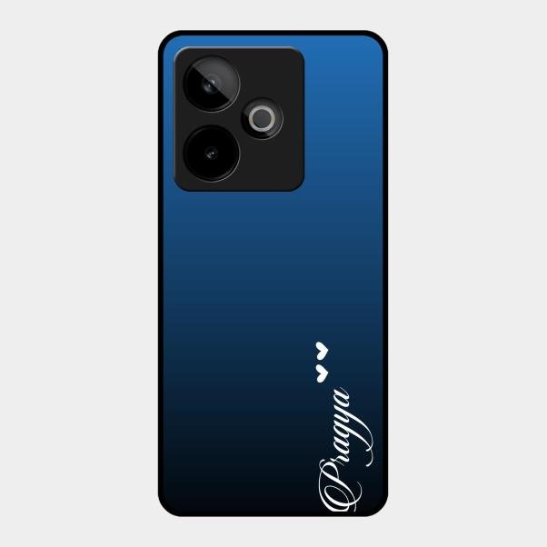Customize Name Gradient Glass Case Cover Blue For Realme Gt 7 5G