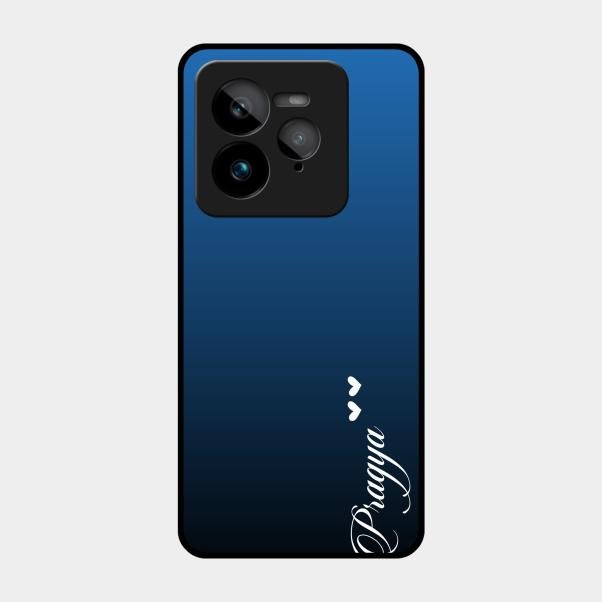 Customize Name Gradient Glass Case Cover Blue For Realme Gt 7 Pro
