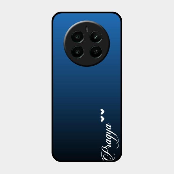 Customize Name Gradient Glass Case Cover Blue For Realme Narzo 70 Pro 5G