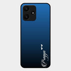 Customize Name Gradient Glass Case Cover Blue For Redmi 12 5G