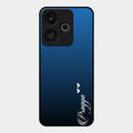 Customize Name Gradient Glass Case Cover Blue For Redmi 13 5G