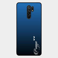 Customize Name Gradient Glass Case Cover Blue For Redmi 9 Prime