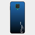 Customize Name Gradient Glass Case Cover Blue For Redmi Note 10 Lite