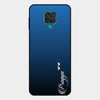 Customize Name Gradient Glass Case Cover Blue For Redmi Note 10 Lite