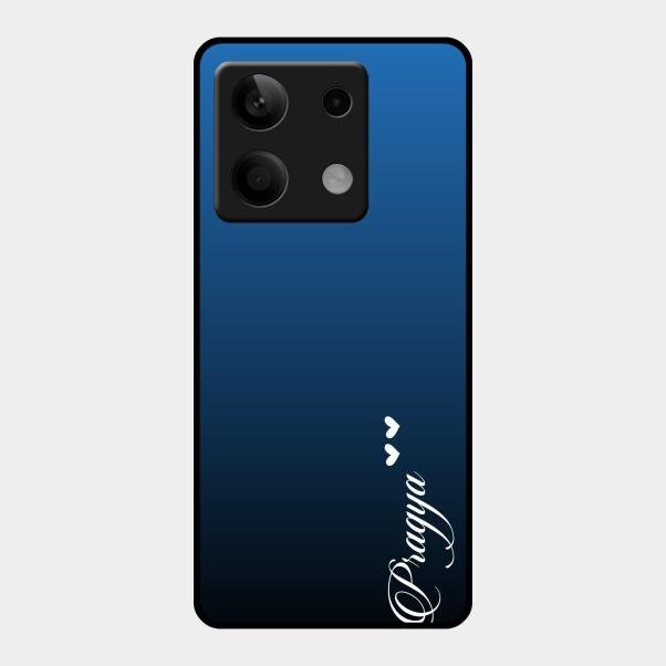 Customize Name Gradient Glass Case Cover Blue For Redmi Note 13 5G