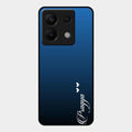 Customize Name Gradient Glass Case Cover Blue For Redmi Note 13 Pro 5G