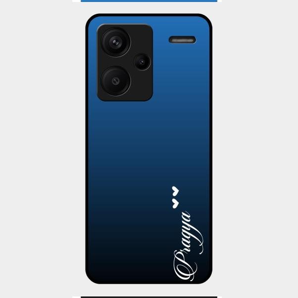 Customize Name Gradient Glass Case Cover Blue For Redmi Note 13 Pro Plus 5G