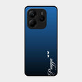 Customize Name Gradient Glass Case Cover Blue For Redmi Note 14 5G