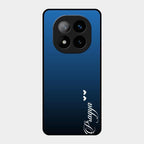 Customize Name Gradient Glass Case Cover Blue For Redmi Note 14 Pro Plus 5G