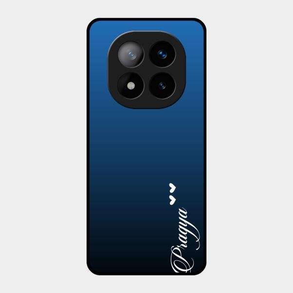 Customize Name Gradient Glass Case Cover Blue For Redmi Note 14 Pro Plus 5G