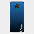 Customize Name Gradient Glass Case Cover Blue For Redmi Note 9 Pro Max