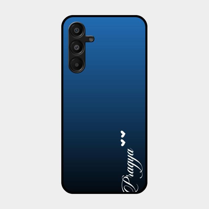Customize Name Gradient Glass Case Cover Blue For Samsung Galaxy A16 5G