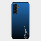Customize Name Gradient Glass Case Cover Blue For Samsung Galaxy A17 5G