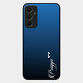 Customize Name Gradient Glass Case Cover Blue For Samsung Galaxy A34 5G