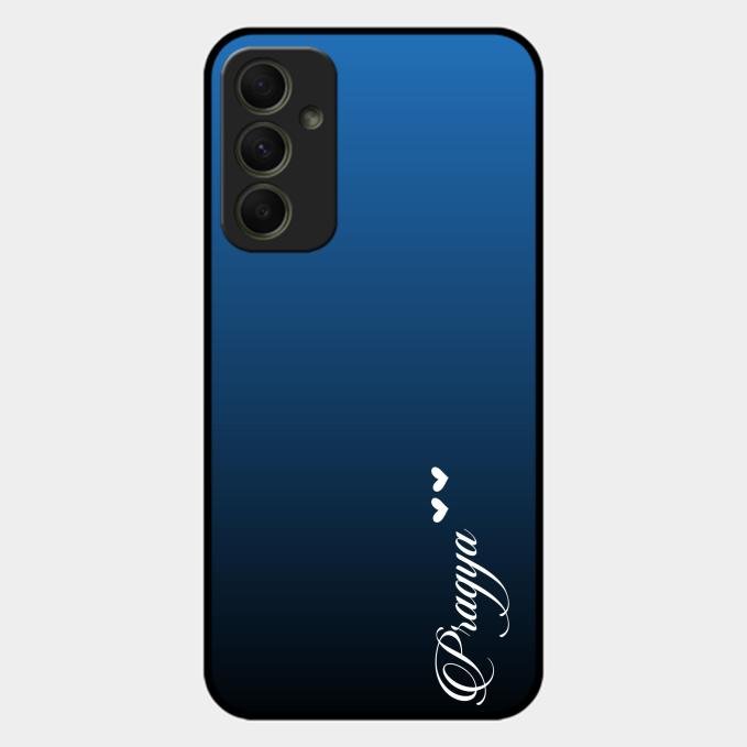 Customize Name Gradient Glass Case Cover Blue For Samsung Galaxy A34 5G