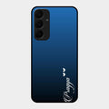 Customize Name Gradient Glass Case Cover Blue For Samsung Galaxy A35 5G