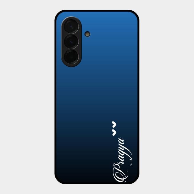 Customize Name Gradient Glass Case Cover Blue For Samsung Galaxy A36 5G