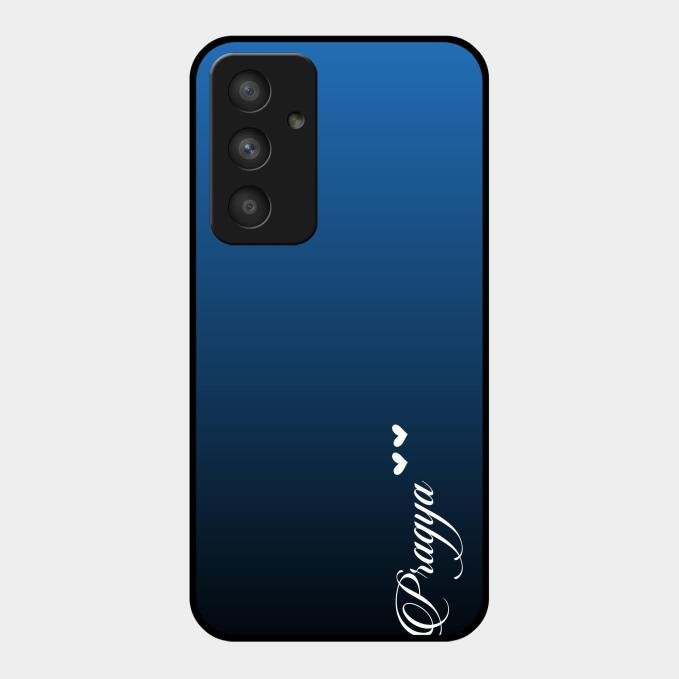 Customize Name Gradient Glass Case Cover Blue For Samsung Galaxy A54 5G